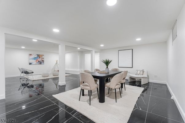 Dining room, Interior, Recessed Lighting