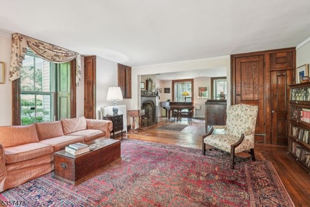 Fireplace, Interior, Living room, Piano, Wood Texture Flooring