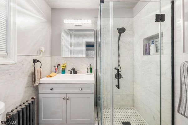 Bathroom, Glass Shower, Interior, Marble Walls