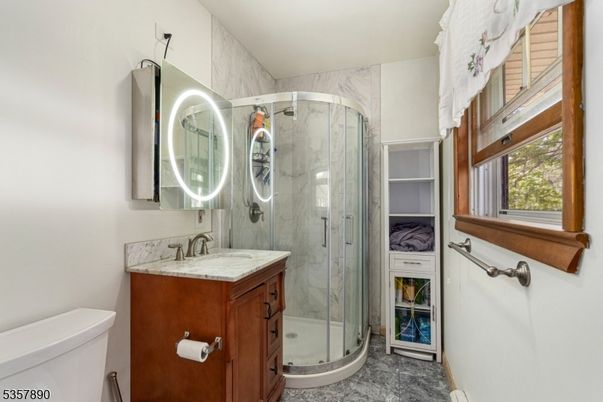 Bathroom, Glass Shower, Interior, Marble Walls