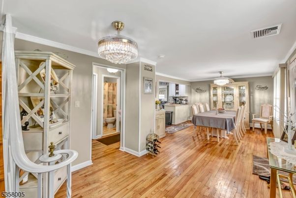Chandelier, Dining room, Interior, Wood Texture Flooring