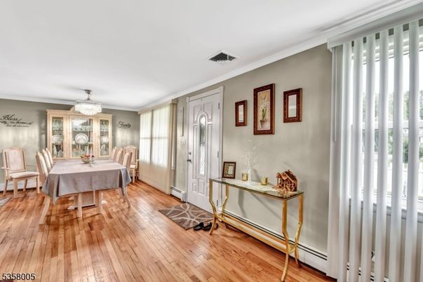 Chandelier, Dining room, Interior, Wood Texture Flooring