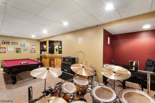 Billiard Table, Game Room, Interior, Recessed Lighting