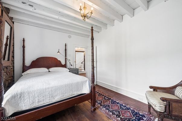 Bedroom, Chandelier, Interior, Wood Texture Flooring