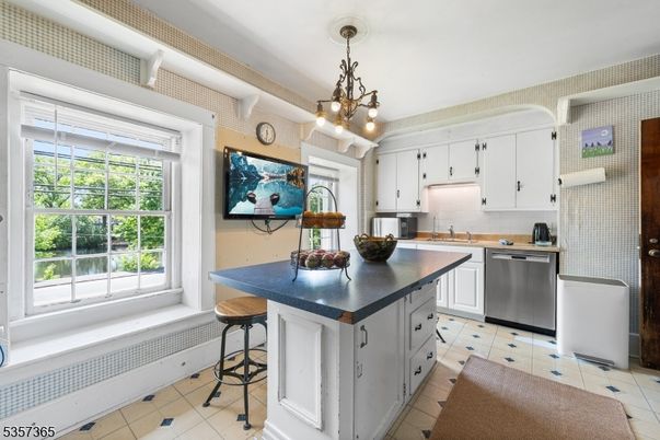 Chandelier, Interior, Kitchen, Stainless Steel Appliances