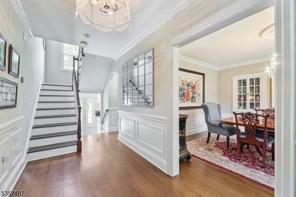 Chandelier, Dining room, Interior, Wood Texture Flooring