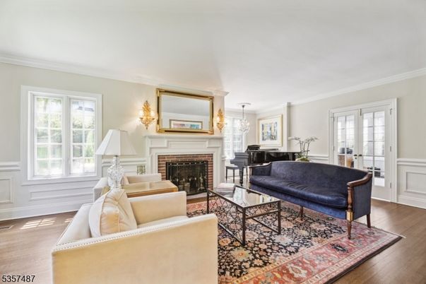 Fireplace, Interior, Living room, Pendant Lights, Piano, Wood Texture Flooring