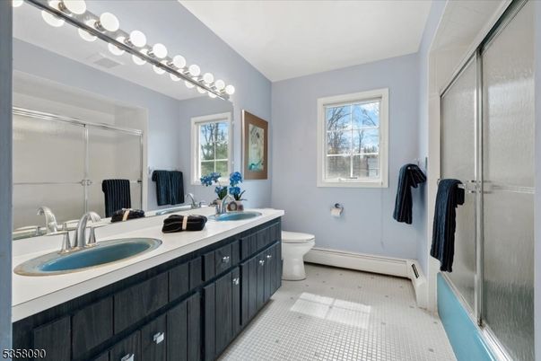 Bathroom, Dual Sink Vanities, Glass Shower, Interior