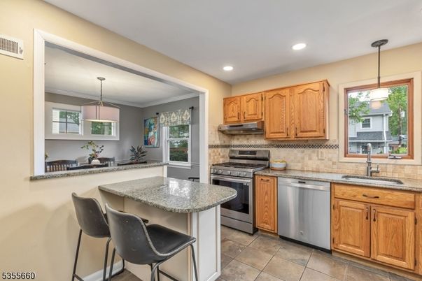 Interior, Kitchen, Pendant Lights, Recessed Lighting, Stainless Steel Appliances