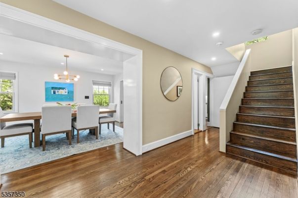 Chandelier, Dining room, Interior, Pendant Lights, Recessed Lighting, Wood Texture Flooring