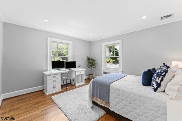 Bedroom, Home Office, Interior, Recessed Lighting, Wood Texture Flooring