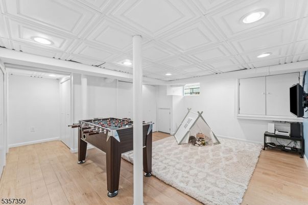 Game Room, Interior, Recessed Lighting, Wood Texture Flooring