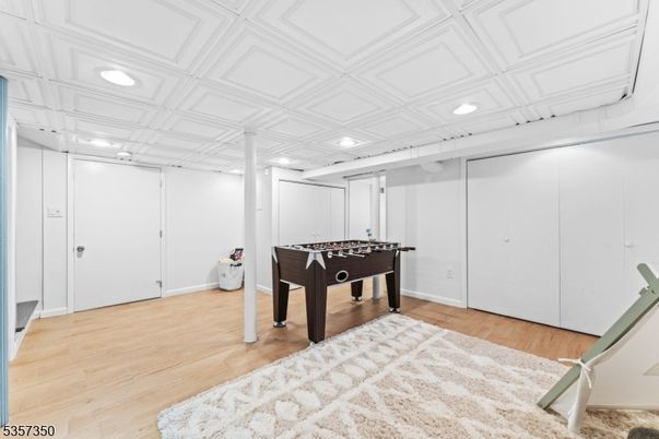 Game Room, Interior, Recessed Lighting, Wood Texture Flooring