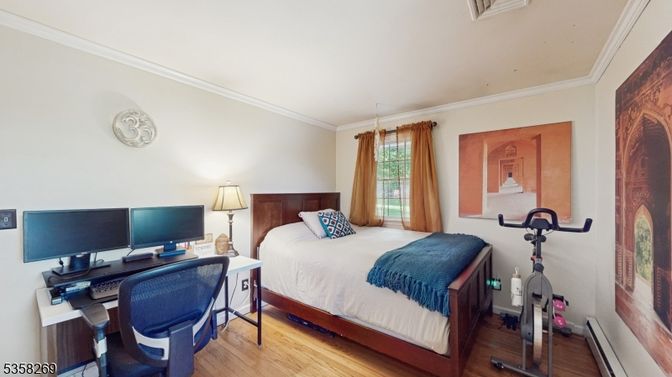 Bedroom, Fitness Equipment, Home Office, Interior, Wood Texture Flooring