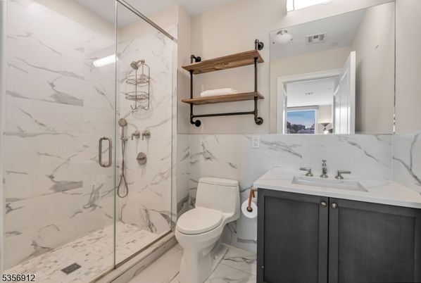 Bathroom, Glass Shower, Interior, Marble, Marble Walls