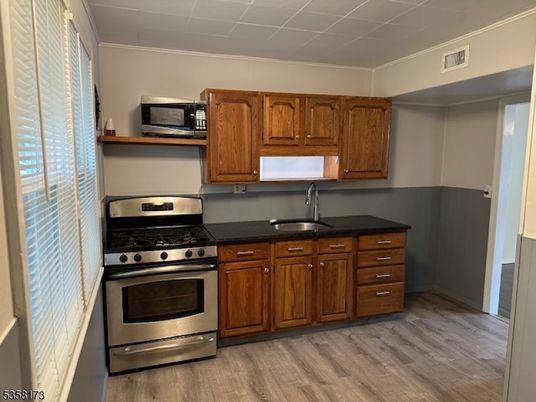 Interior, Kitchen, Stainless Steel Appliances, Wood Texture Flooring
