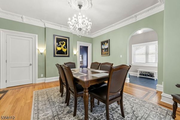 Chandelier, Dining room, Interior, Wood Texture Flooring