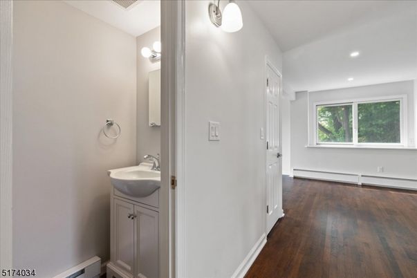 Bathroom, Interior, Recessed Lighting, Wood Texture Flooring