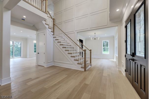 Chandelier, Interior, Recessed Lighting, Wood Texture Flooring