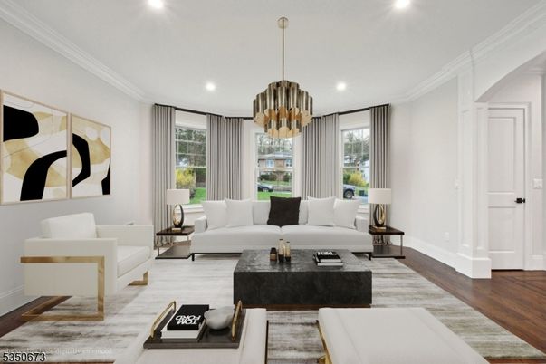 Chandelier, Interior, Living room, Pendant Lights, Recessed Lighting, Wood Texture Flooring