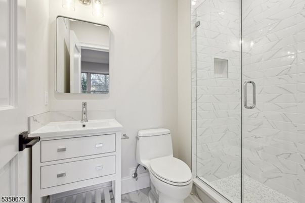 Bathroom, Glass Shower, Interior, Marble Walls