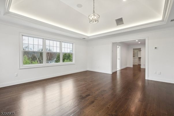 Empty room, Interior, Pendant Lights, Recessed Lighting, Wood Texture Flooring