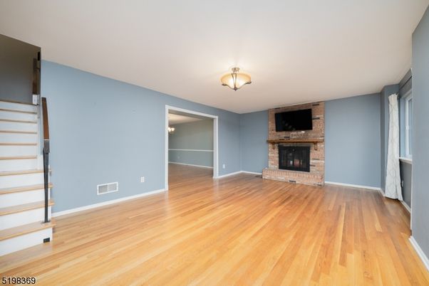 Empty room, Fireplace, Interior, Wood Texture Flooring