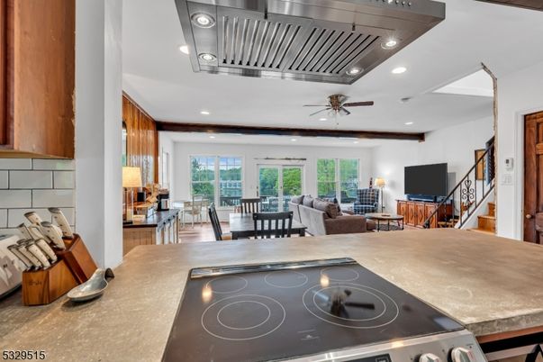 Dining room, Interior, Kitchen, Living room, Recessed Lighting