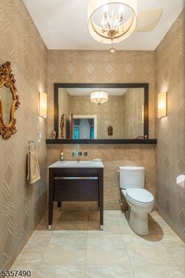 Bathroom, Chandelier, Interior