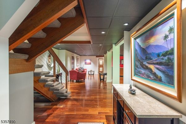 Dining room, Interior, Living room, Recessed Lighting, Wood Texture Flooring