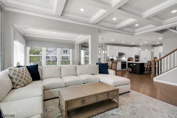 Interior, Kitchen, Living room, Pendant Lights, Recessed Lighting, Stainless Steel Appliances, Wood Texture Flooring