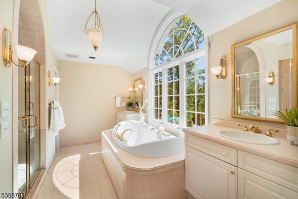 Bathroom, Glass Shower, Interior, Pendant Lights