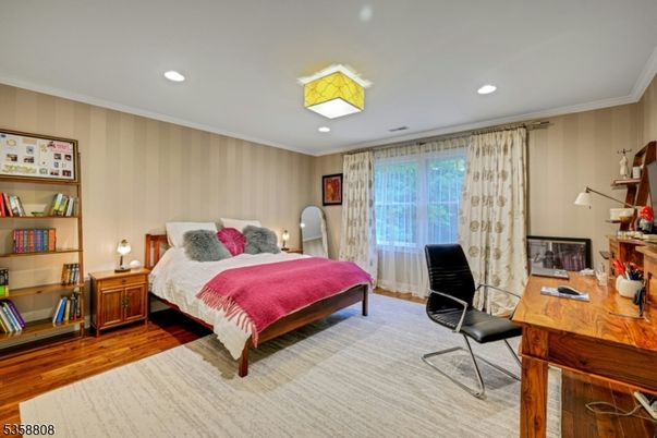 Bedroom, Home Office, Interior, Recessed Lighting, Wood Texture Flooring