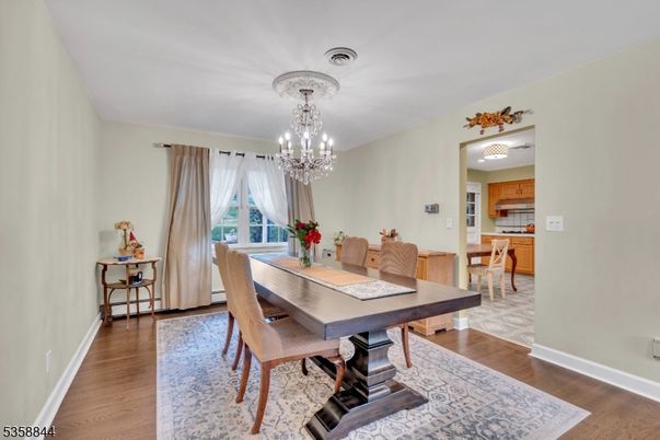 Chandelier, Dining room, Interior, Kitchen, Wood Texture Flooring