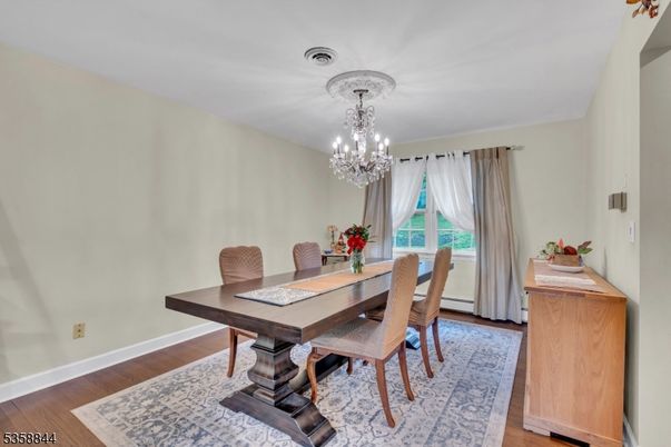 Chandelier, Dining room, Interior, Wood Texture Flooring