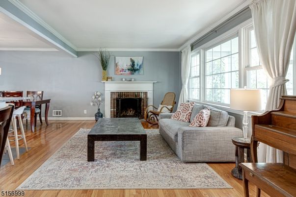 Dining room, Fireplace, Interior, Living room, Wood Texture Flooring