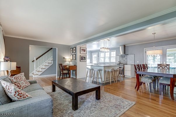 Chandelier, Dining room, Interior, Pendant Lights, Wood Texture Flooring