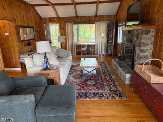 Fireplace, Interior, Living room, Wooden Beams, Wood Texture Flooring, Wooden Walls