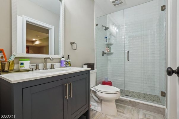Bathroom, Glass Shower, Interior, Wood Texture Flooring