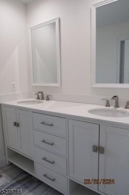 Bathroom, Dual Sink Vanities, Interior, Wood Texture Flooring