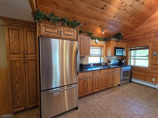 Interior, Kitchen, Stainless Steel Appliances, Wooden Ceilings, Wooden Walls