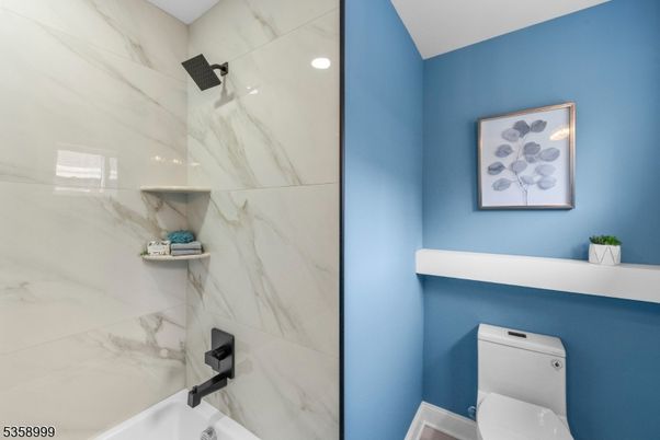 Bathroom, Interior, Marble Walls, Recessed Lighting