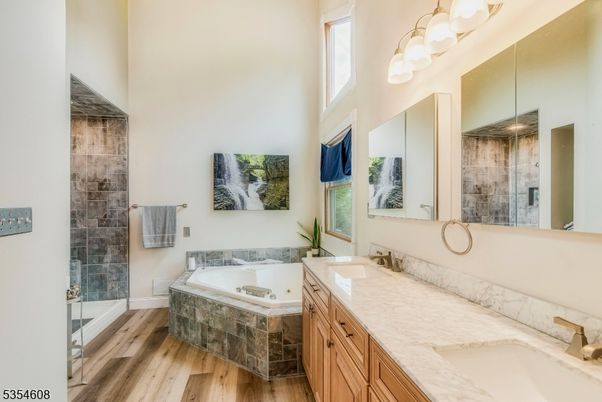 Bathroom, Dual Sink Vanities, Interior, Wood Texture Flooring