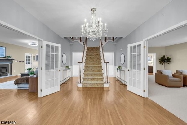 Chandelier, Fireplace, Interior, Wood Texture Flooring