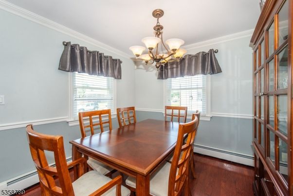 Chandelier, Dining room, Interior, Wood Texture Flooring
