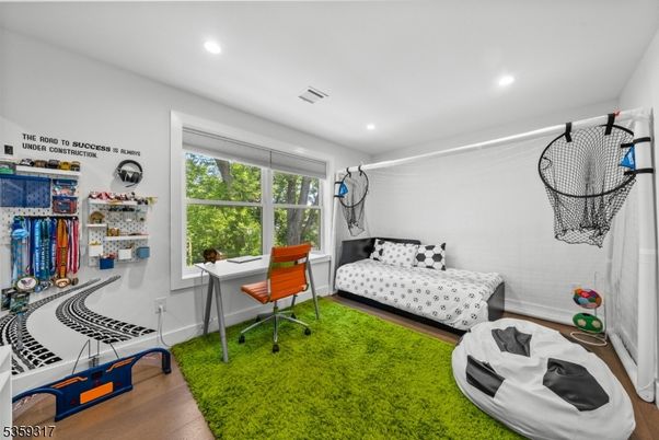 Bedroom, Home Office, Interior, Recessed Lighting, Wood Texture Flooring