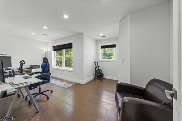 Home Office, Interior, Recessed Lighting, Wood Texture Flooring