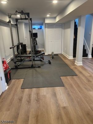 Fitness Equipment, Interior, Recessed Lighting, Wood Texture Flooring