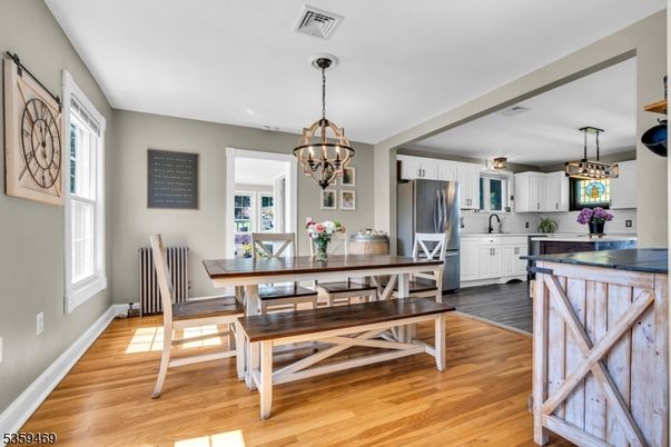 Chandelier, Dining room, Interior, Kitchen, Pendant Lights, Wood Texture Flooring