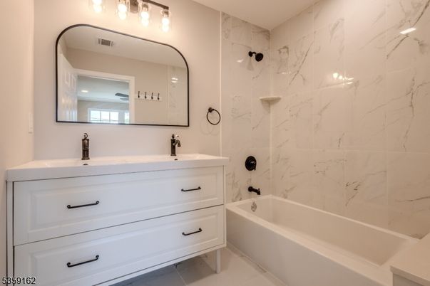 Bathroom, Dual Sink Vanities, Interior, Marble Walls